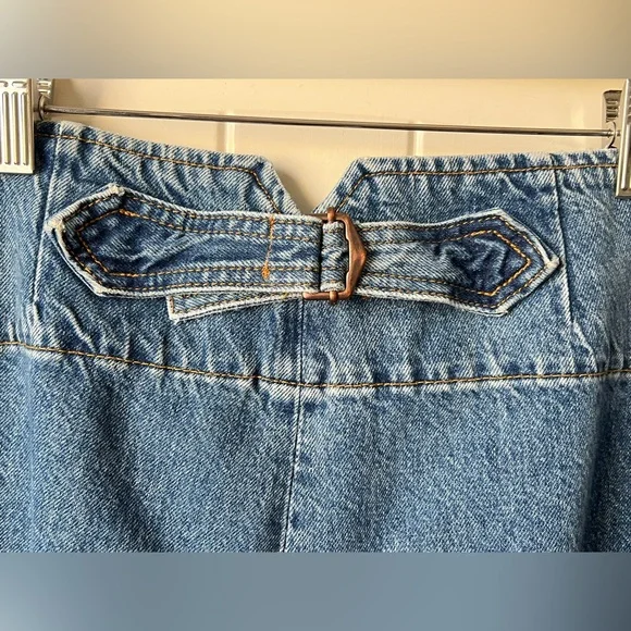 Free People Wide Leg High Rise Button Fly Jeans Size 27 Sailor Style Denim - Picture 6 of 14